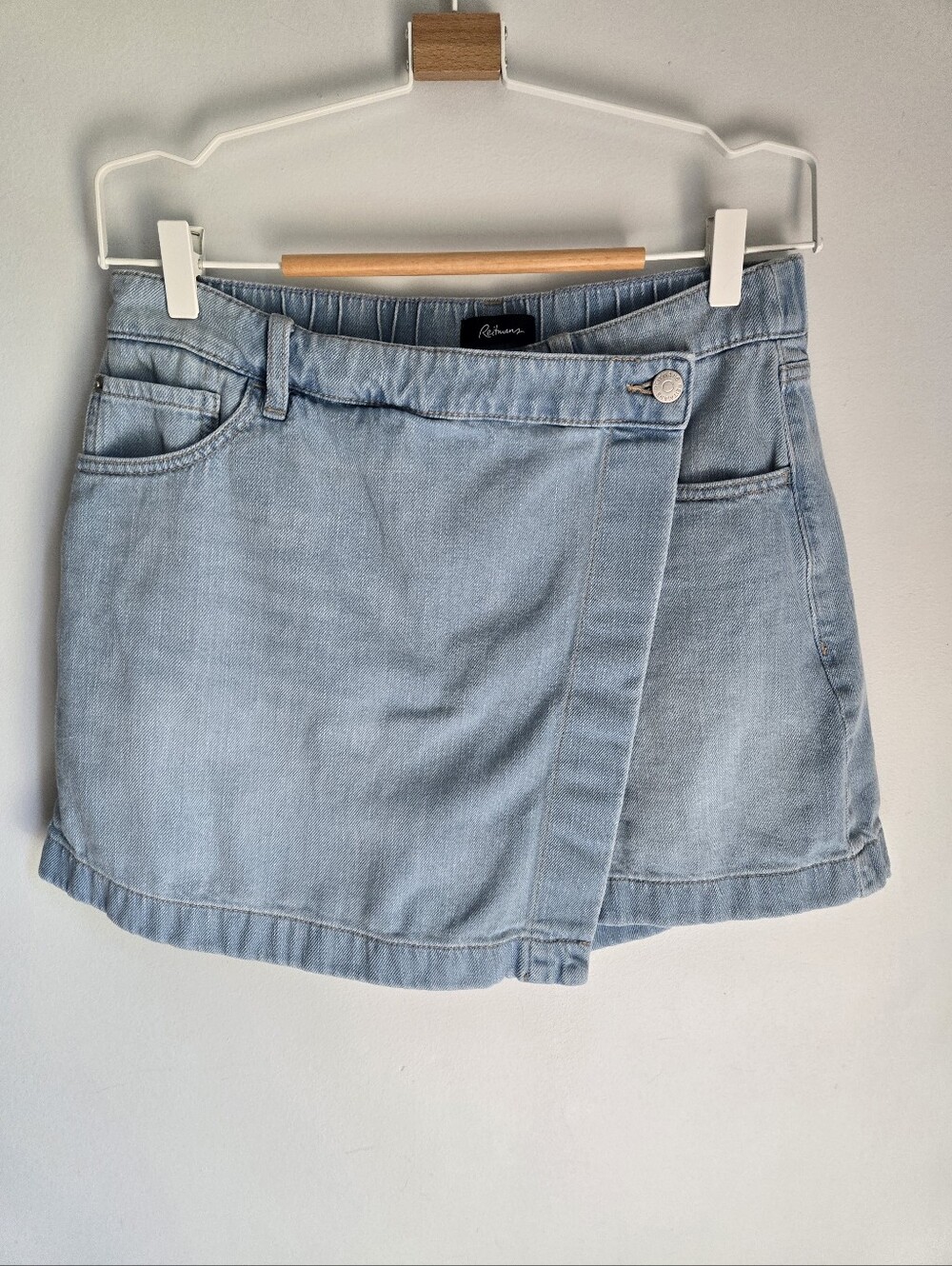 REITMANS Light Blue Denim Wrap Mini Skort